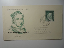 Bundesrepublik Deutschland (1955-1991)  ERSTTAGSBRIEF-FIRST DAY COVER Mi. Nr. 204, Karl Friedrich Gauß, 2 - 1948-1960