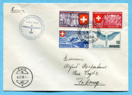 Brief Schweiz. Landesausstellung Zürich 1939 - Meldeflug Nach Zug - Erst- U. Sonderflugbriefe