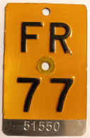 Velonummer Mofanummer Fribourg FR 77 - Number Plates