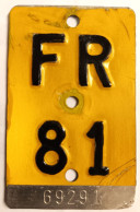 Velonummer Mofanummer Fribourg FR 81 - Kennzeichen & Nummernschilder