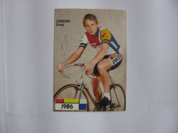 Cyclisme - Autographe - Carte Signée Greg Lemond - Cyclisme