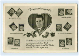 T1040/ Briefmarkensprache Heuss Marken Foto AK Ca.1958 - Francobolli (rappresentazioni)