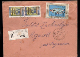 ALGERIE AFFRANCHISSEMENT COMPOSE SUR LETTRE  RECOMMANDEE DE KHENCHELA 1973 - Algerien (1962-...)