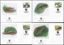 Panama 1997 Y&T 1138 à 1141 Sur FDC. WWF, Reptiles. Crocodylus Acutus Ou Crocodile Américain - Altri & Non Classificati