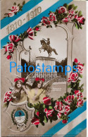 227495 ARGENTINA CENTENARY FLAG HERALDRY BUENOS AIRES ESTATUA DE SAN MARTIN POSTCARD - Argentina