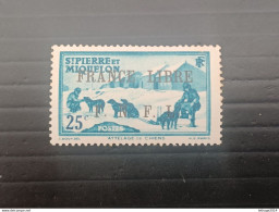 ST PIERRE ET MIQUELLON 1941 STAMPS OF 1922 OVERPRINT FRANCE LIBRE F N F L CAT. YVERT N. 253 MNH - Ongebruikt