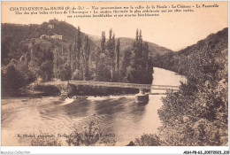 ADHP8-63-0782 - CHATEAUNEUF-LES-BAINS - Vue Panoramique Sur La Vallée De La Sioule - Le Château - La Passerelle  - Riom