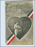 Y3214/ Ostern June Frau, Mädchen, Küken  Patriotik WK1 Foto AK 1917 - Pâques