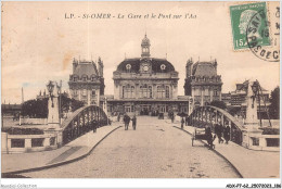 ADXP7-62-0639 - SAINT-OMER - La Gare Et Le Pont Sur L'aa - Saint Omer