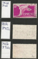 1955 Espresso Piede Alato Lire 50 Stelle I° Tipo + Stelle II° Tipo 65° Sx (Normale) E Dx - Usati - 1946-60: Usados