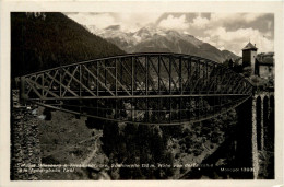 Landeck/Tirol - Grins/Tirol, Schloss Wiesberg U. Trisannbrücke, Arlbergbahn - Landeck