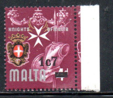 MALTA 1977 KNIGHTS ARMOR ARMATURE DI CAVALIERI COAT OF ARMS STEMMA ARMOIRIES SURCHARGED 1c7m ON 4p SURCHARGE MNH - Malta