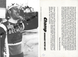 CARTE CYCLISME RAOUL BRUINDONCKS SIGNEE TEAM BECKER 1983 - Cyclisme
