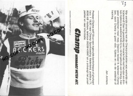 CARTE CYCLISME JAN JONKERS TEAM BECKER 1983 - Cyclisme