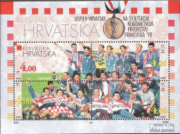 Kroatien Block15 (kompl.Ausg.) Postfrisch 1998 Gewinn Bronze Bei Fussball WM - Croazia