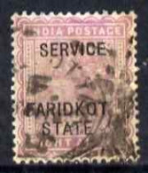 Indian States - Faridkot 1887, Official 8a Magenta Opt'd SERVICE Good Used With Squared-circle Cancel - Faridkot