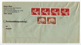 Germany, West 1980 Postzustellungsauftrag Cover; Urach Postmarks; 100pf. Coal Excavator (x2) & 150pf. Powel Shovel (x4) - Cartas & Documentos
