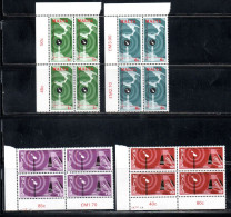 MALTA 1977 WORLD TELECOMMUNICATION DAY GIORNATA MONDIALE DELLE TELECOMUNICAZIONI COMPLETE SET SERIE COMPLETA BLOCK MNH - Malte