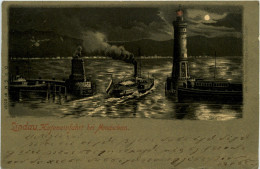 Lindau - Hafeneinfahrt Bei Mondschein - Lindau A. Bodensee