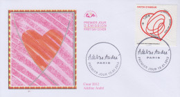 Enveloppe  FDC  1er  Jour    FRANCE   COEUR    ADELINE  ANDRE   2012 - 2010-2019