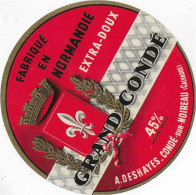 ETIQUETTE  DE  FROMAGE  NEUVE  GRAND CONDE A. DESHAYES CONDE SUR NOIREAU CALVADOS - Kaas