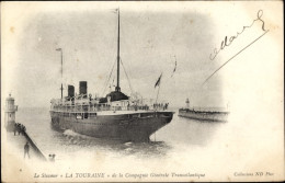 CPA Dampfer La Touraine, CGT, French Line, Leuchtturm - Otros & Sin Clasificación
