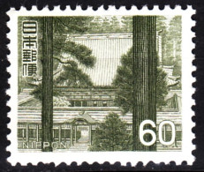 JAPAN 1966 Definitive With NIPPON: Architecture. Enryaku Temple 60Y, MNH - Iglesias Y Catedrales