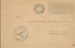 FRANCE LETTRE NANCY RP + Cachet Allemand POUR LUNEVILLE ( MEURTHE ET MOSELLE ) DE 1942  LETTRE COVER - WW II