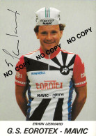 CARTE CYCLISME ERWIN LIENHARD SIGNEE TEAM EOROTEX 1983 ( VOIR PARTIE ARRIERE ) - Radsport