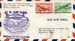 1947-U.S.A. Pan American World Airways I^volo Guam-Calcutta India - Altri & Non Classificati