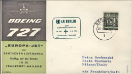 1964-Germania Berlino I^volo Lufthansa Boeing 727 LH 336 Francoforte Milano Dell - Lettres & Documents