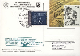 San Marino-1993 Cartolina 70^ Anniversario Della Fondazione Dell'aeronautica Mil - Corréo Aéreo