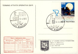 1992-San Marino Cartolina Illustrata Termine Attivita' Operativa G 91R Cachet Tr - Corréo Aéreo