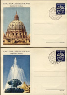 1949-Vaticano Due CP.da L.13 Cupolone I Tir.+L.13Fontana 2 Tir.affr. Con S.8v."A - Interi Postali