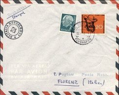 1958-Germania Cat.Pellegrini N.825 Euro 90, I^volo Dusseldorf Roma Alitalia Del  - Briefe U. Dokumente