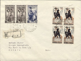 1954-Trieste A Racc. In Perfetta Tariffa L.105 Affr. Due Coppie L.25 Decennale R - Poststempel