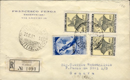 1952-Trieste A Lettera Racc. In Perfetta Tariffa Per L.105 Affr. L.25 Mostra D'o - Storia Postale