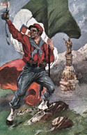 1920circa-Garibaldino E Bandiera Italiana,cartolina Patriottica Non Spedita - Patriotiques