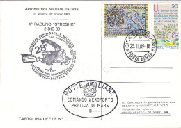 Vaticano-1989 Cartolina Dell'aeronautica Militare Italiana Corriere Aeropostale  - Poste Aérienne