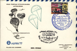 1977-Libia Dispaccio Paracadutato Volo Speciale Latina Roma Del 22 Ottobre - Libië
