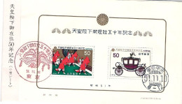 1976-Giappone Japan Foglietto S.2v."50 Anniversario Imperatore Hirohito" Su Fdc - FDC