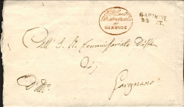 1847-ovale Rosso I.R.Comm.io Distrettuale In Gardone (Brescia) +lineare Gardone  - 1. ...-1850 Vorphilatelie