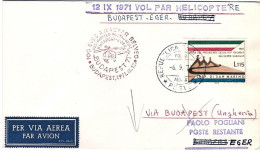 San Marino-1971 Con Annullo Del Volo Speciale Per Elicottero Budapest Eger Del 1 - Corréo Aéreo