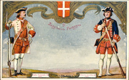 1900circa-del 9 Reggimento Fanteria Uniformi Del 1734 E 1752 Disegnatore Q.Cenni - Régiments