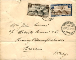 1935-Egitto Lettera Diretta In Italia Affrancata Posta Aerea 3m. + 30m. - Autres & Non Classés