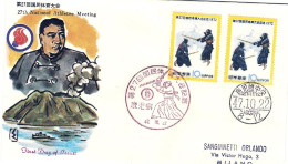 1972-Giappone Japan Due S.1v."Incontro Nazionale Di Atletica-kendo" - Storia Postale