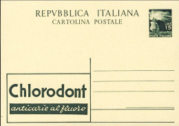 1950-cat.Pertile Euro 1000, Cartolina Postale Nuova Pubblicitaria "Chlorodont" L - Postwaardestukken