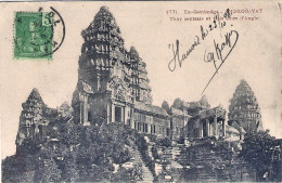 1908-Indocina Francese Cartolina "Angkor Vat Tour Centrale Et Trois Tours D'Angl - Storia Postale