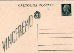 1942-cartolina Postale 15c. Nuova "Vinceremo" - Postwaardestukken