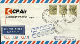 1974-Canadian Pacific I^volo Toronto Milano Del 4 Marzo, - First Flight Covers